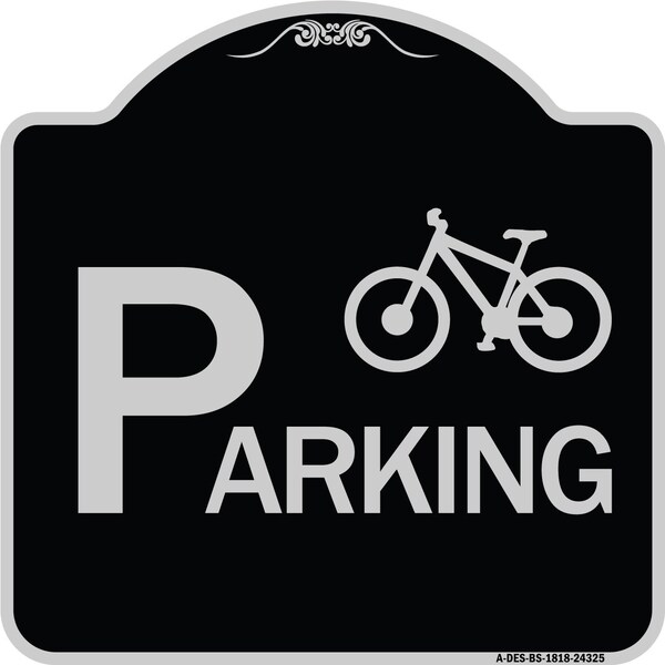 Bicycle Parking With Graphic Heavy-Gauge Aluminum Architectural Sign, 18" x 18", BS-1818-24325
